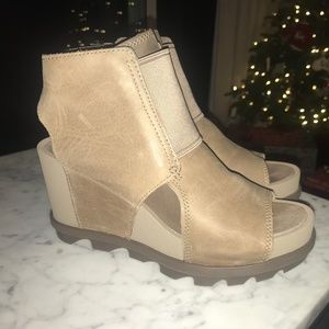 Women’s Sorel Joanie II Leather Open Toe Ankle Booties